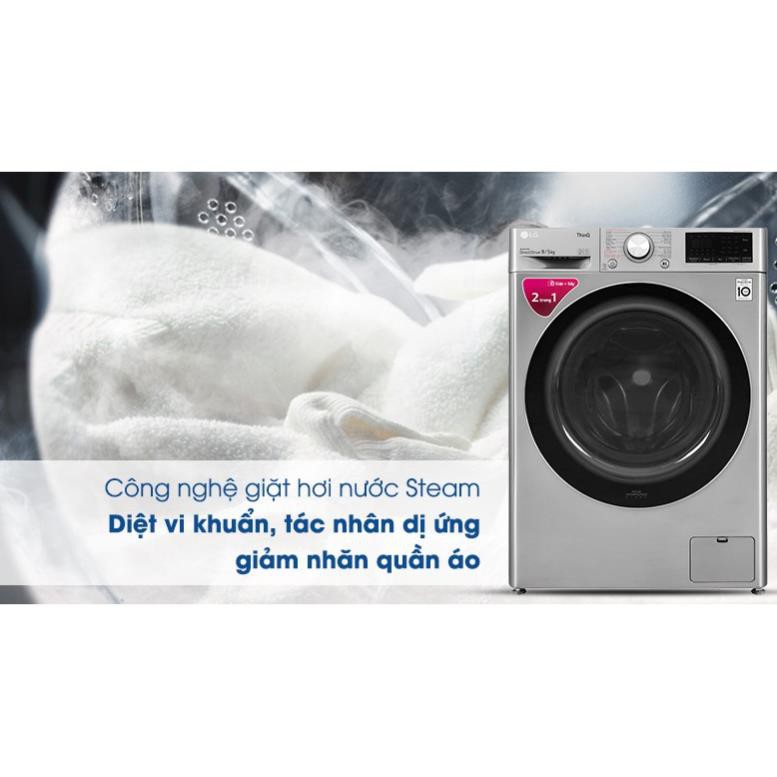 Máy giặt sấy LG Inverter 9 kg FV1409G4V mới 2020