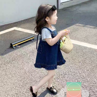 Set yếm bò bé gái 9-19kg 🌸jeans loại 1🌸 váy yếm bé gái