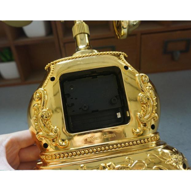 Đồng hồ để bàn giả điện thoại cổ màu xanh hàng Quảng Châu