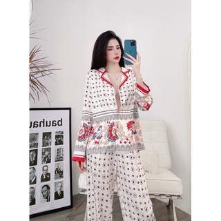 PYJAMA DÀI LỤA HOẠ TIẾT CAO CẤP MÃ 2022-144