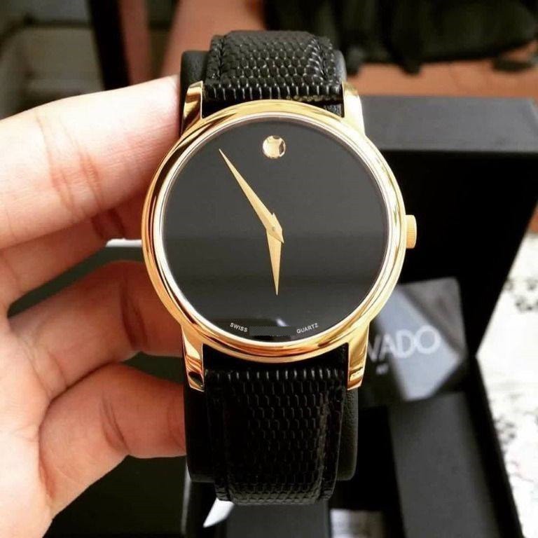 Đồng hồ nam dây da vân 2 kim MV03
