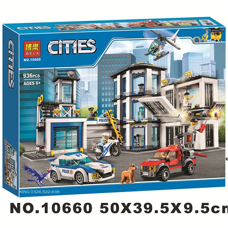 Lego City Serise 60141 New Police Station Bela 10660 Trụ Sở Cảnh Sát Xe ô tô Lepin 02020 lắp ráp xếp hình cho bé