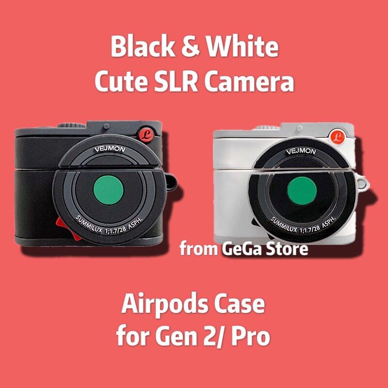 Ốp Vỏ Bảo Vệ Hộp Sạc Tai Nghe airpods pro 1 2 3 pro 3 Bằng Silicon Hình Máy Ảnh Sáng Bóng