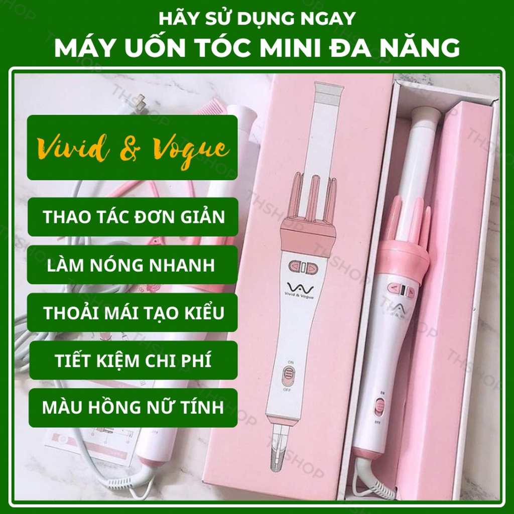 Máy uốn tóc mini tự động xoăn gợn sóng vivid vogue THSHOP, máy làm tóc xoăn mini cuốn tóc bấm tóc gợn sóng giá rẻ