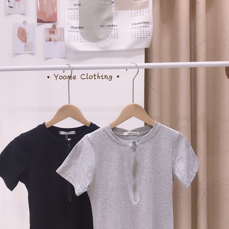 Váy đầm body cổ khóa tay ngắn tôn dáng chất thun zip co giãn [ ảnh thật tại shop ] | BigBuy360 - bigbuy360.vn