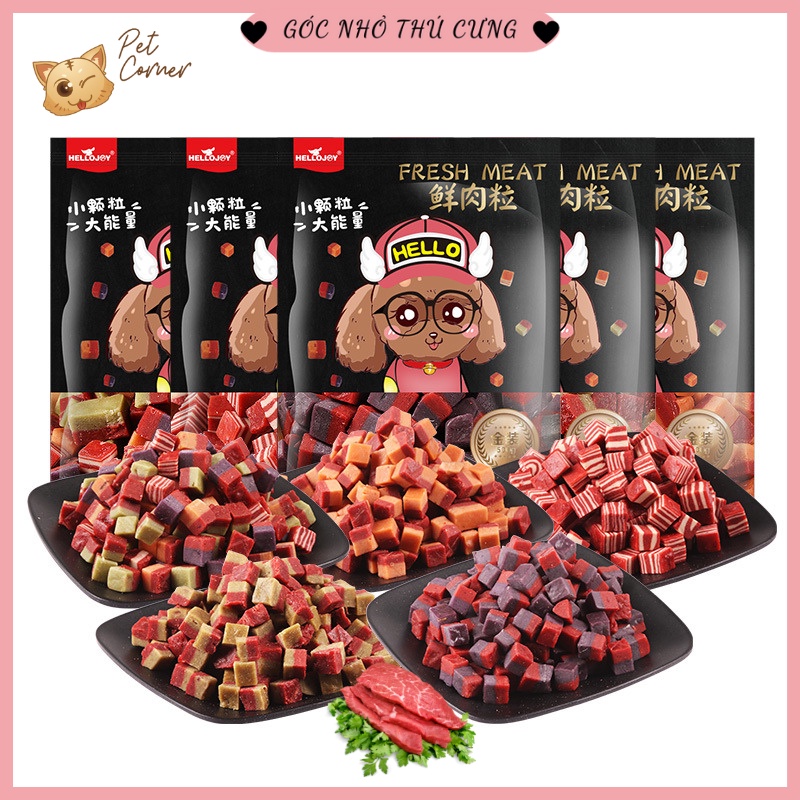 [CAO CẤP] Thịt viên Meat Cube Hello Joy cho chó - Bánh thưởng viên thịt bò cho thú cưng (500g)