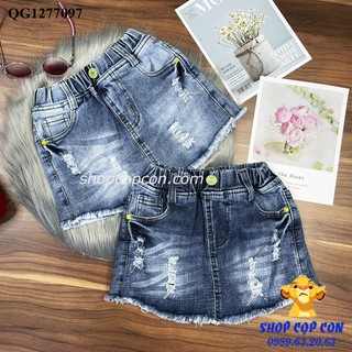 Quần giả váy jean lai tua rua cho bé gái từ 24kg đ61n 34kg