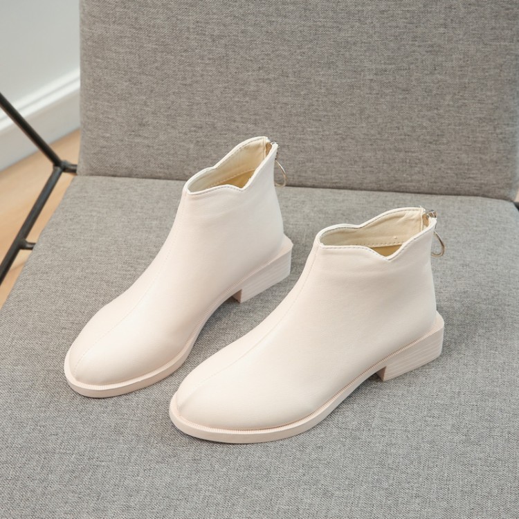 Boot Nữ Đế Bằng Cao 3cm Cổ Ngắn S127 Kem MK MAIKA | BigBuy360 - bigbuy360.vn