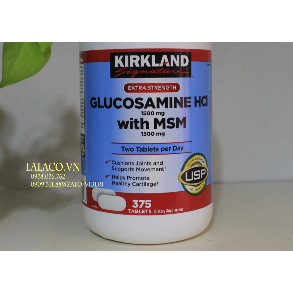 Viên uống Glucosamin HCL 1500mg With MSM 1500mg glucosamine Kirkland 375 Viên- Mẫu Mới