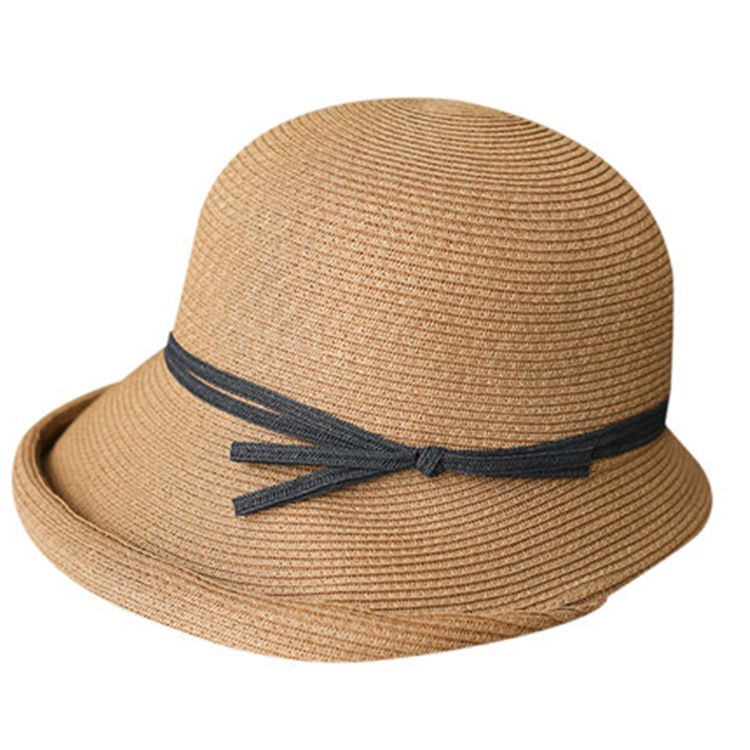❂☌Mũ che nắng phong cách Hepburn mũ rơm nữ mũ lưu vực có thể gập lại mũ văn học mũ ngư dân mũ đơn giản mũ chống nắng đơn