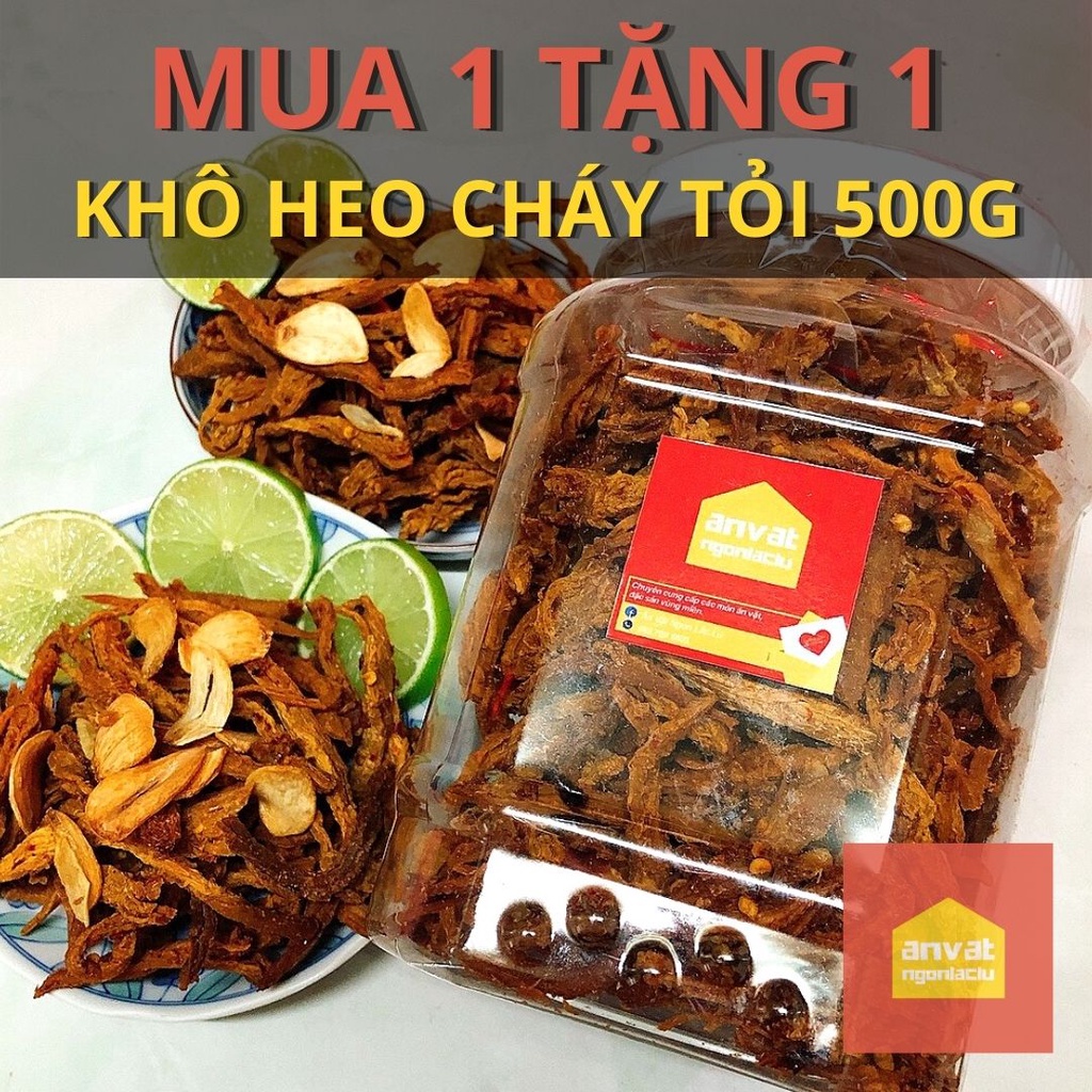500G KHÔ HEO CHÁY TỎI GIÒN RỤM - 100% HEO TƯƠI ĐẢM BẢO ATVSTP