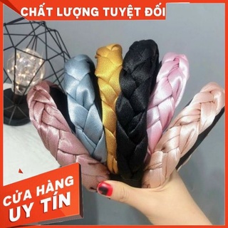Bờm tóc tết sam vải lụa nhiều màu phong cách Hàn Quốc