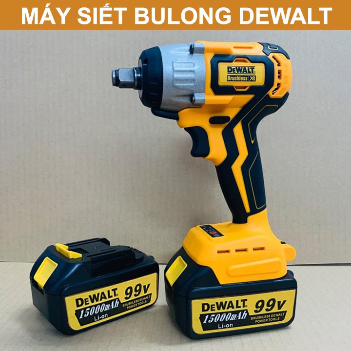 Máy Siết Bulong DEWALT 99V – Máy Bắn Vít Dewalt – Tặng đầu khẩu 100% Đồng Pin 10 cell Không chổi than