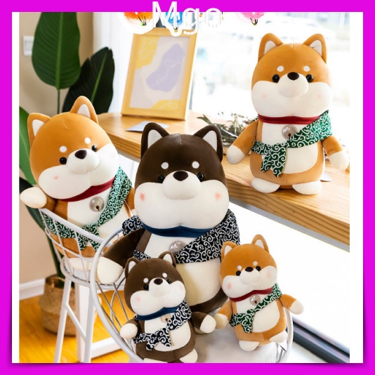 Gấu Bông Teddy Chó Shiba Phiêu Lưu, Chó Nhồi Bông Shiba Xa Nhà Siêu Đáng Yêu Size 23cm