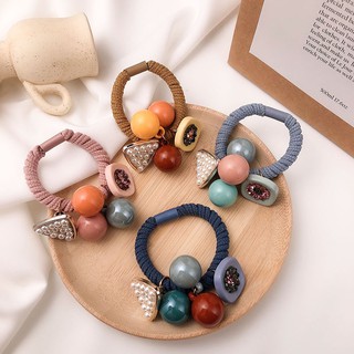 Dây Buộc Tóc / Cột Tóc Hình Bông Hoa Đính Hạt 07 - Phong Cách Vintage Dễ Thương - SALA