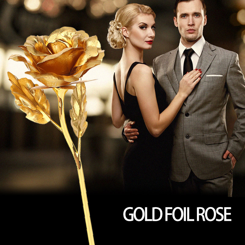 Hoa hồng vàng giả 24k đẹp mắt size 19cm dùng làm quà tặng