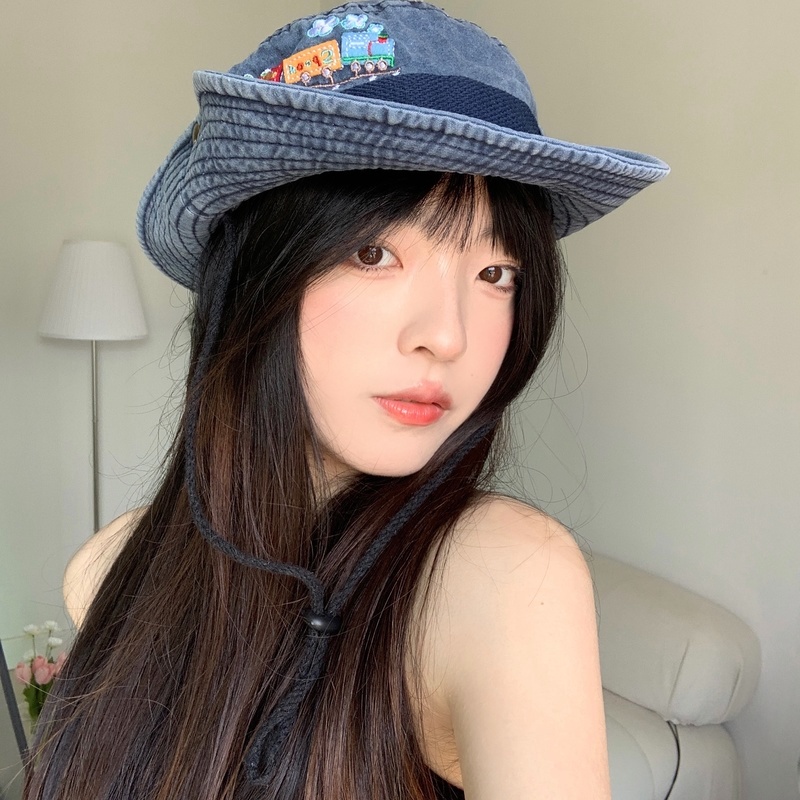 Nón Vành Họa Tiết Thêu Dễ Thương Phong Cách Cao Bồi Cho Nữ