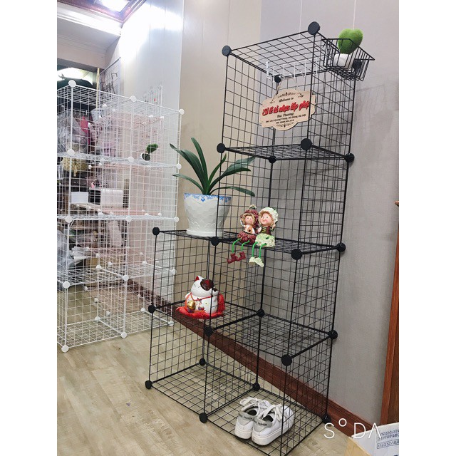 Tủ Lắp Ghép Tiện Lợi Bằng Khung Lưới Thép, Tủ Đựng Đồ Đa Năng