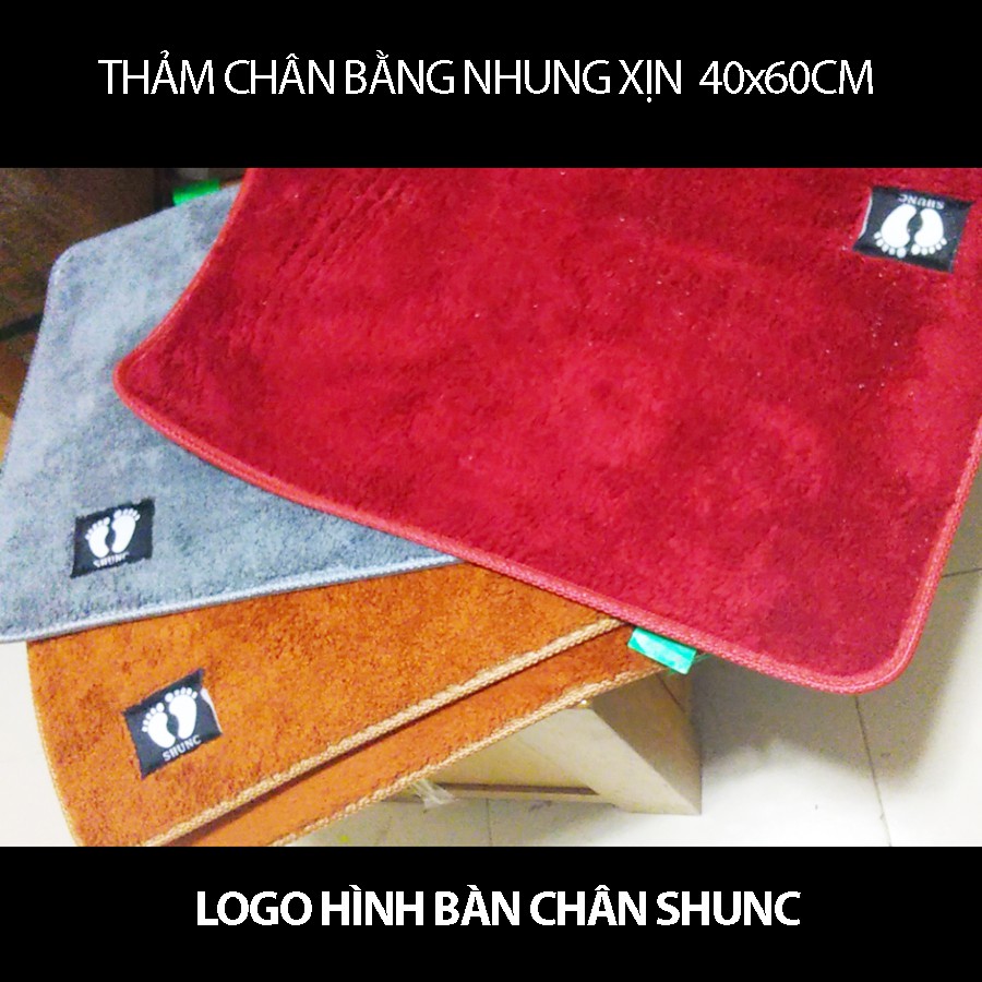 Thảm chân logo hình bàn chân - Thảm lau chân siêu thấm nước, chống trơn - Thảm lau chân 40x60 cm