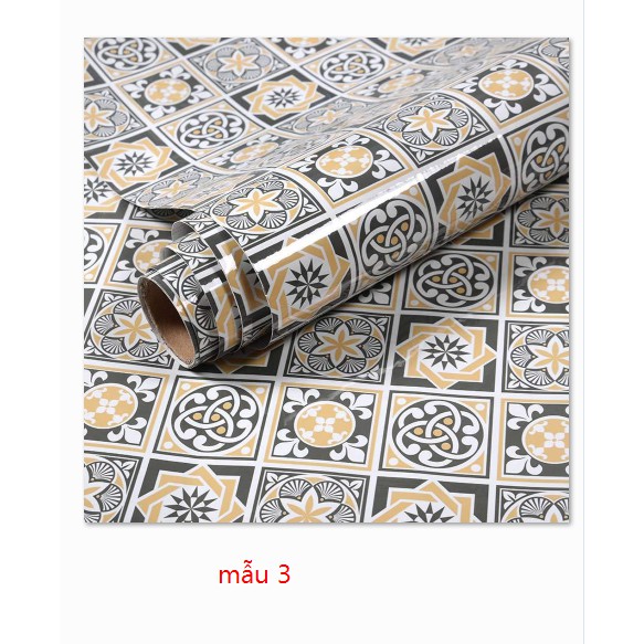 DECAL 1m x 60cm dán bếp tráng nhôm chịu nhiệt cao - HOA VĂN CHÂU ÂU VÀNG XANH DB042