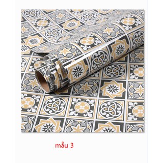 DECAL 1m x 60cm dán bếp tráng nhôm chịu nhiệt cao - HOA VĂN CHÂU ÂU VÀNG XANH DB042