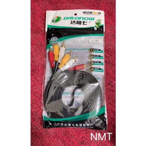 Dây AV/RCA 3 ra 3 đen loại tốt 1.5m/3m/5m/10m