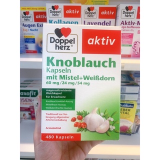 Viên nang tỏi bổ tim mạch Knoblauch Doppelherz Aktiv 480v,Mivolis 240v - Hàng nội địa Đức