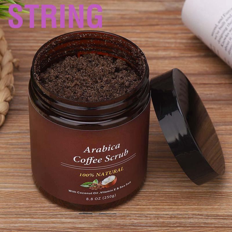 String Professional Coffee Body Scrub Cream Exfoliating Anti-Aging Burning Fat Skin Care 250g