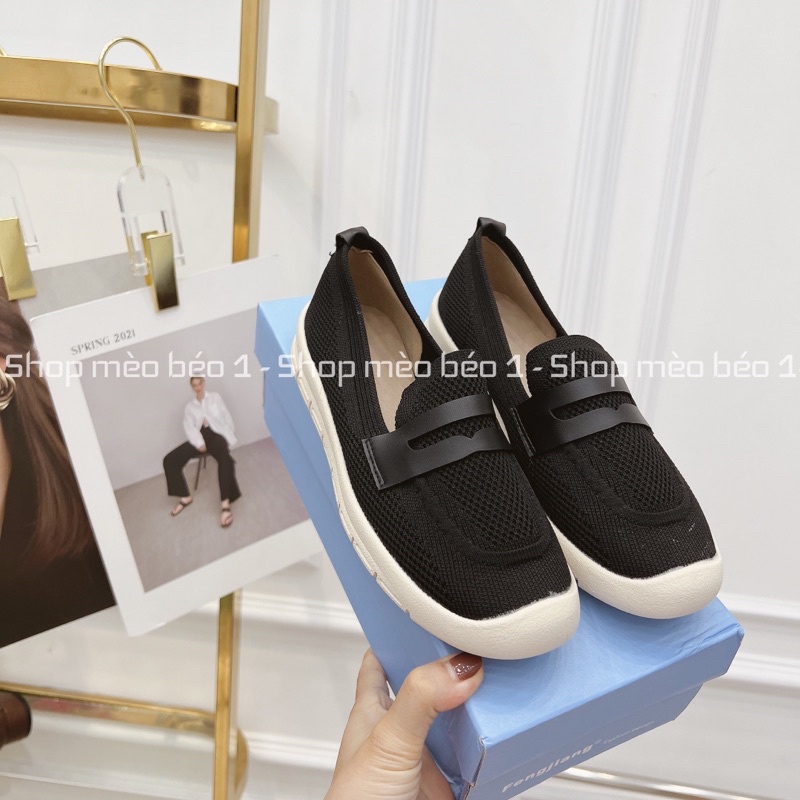 Giày slip on bệt chun đai ngang fullbox hàng quảng châu cao cấp