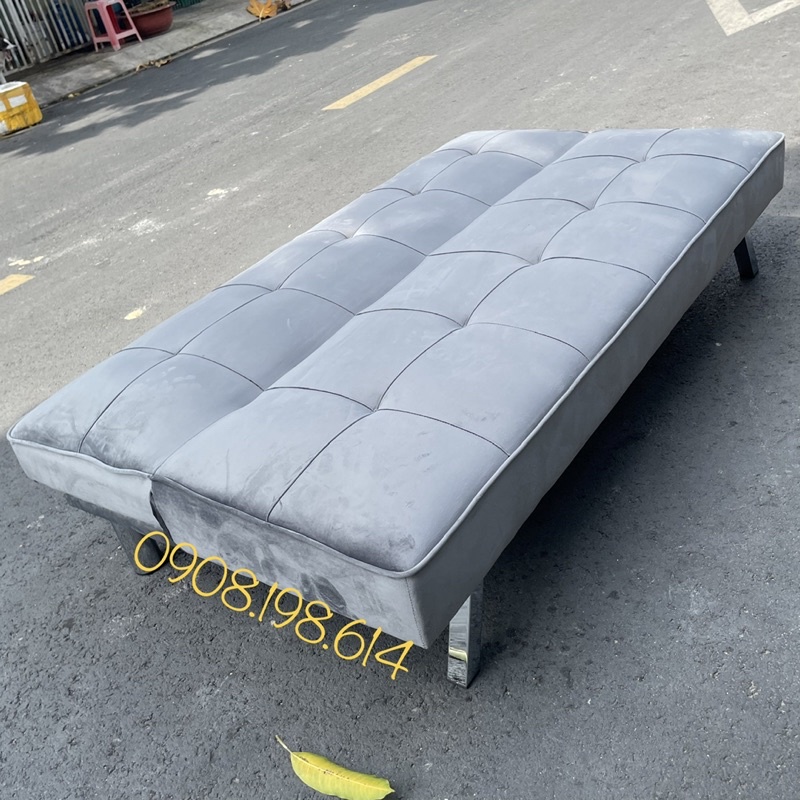 Sofa Giường - Sofa Bed vải Nhung màu xám