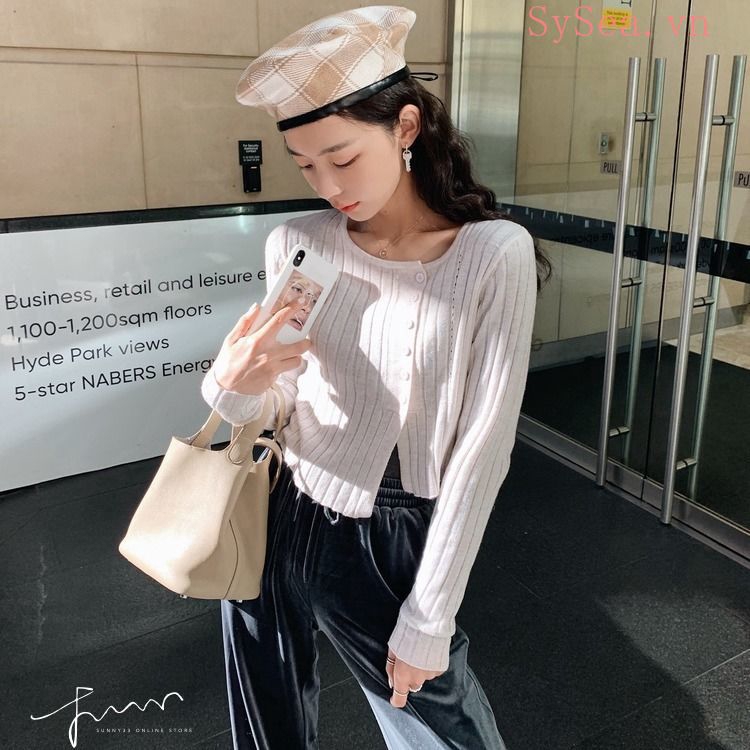 Áo Khoác Cardigan Dệt Kim Nữ Dáng Rộng Chống Nắng | BigBuy360 - bigbuy360.vn