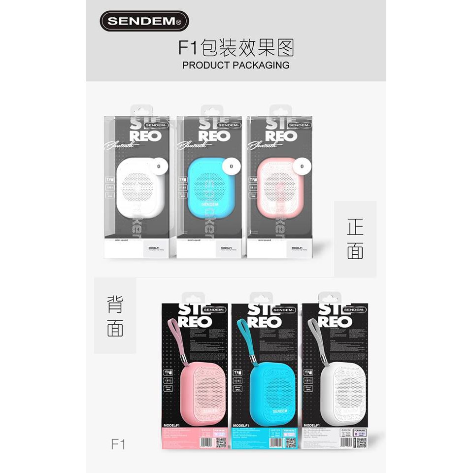 Loa Bluetooth mini Sendem F1-3W - Nhỏ gọn - Âm thanh lớn - Thời Trang