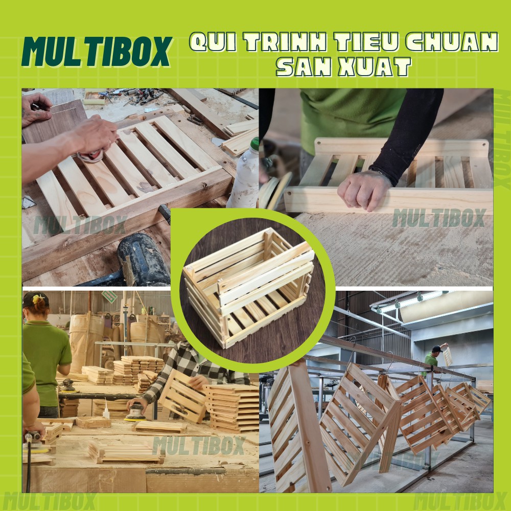 [ Lắp Ráp ] Thùng Gỗ Pallet, Hộp Gỗ Thông Đa Năng Gấp Gọn Thông Minh Làm Bàn Trà, Kệ Trang Trí, Hộp Lưu Trữ MultiBox