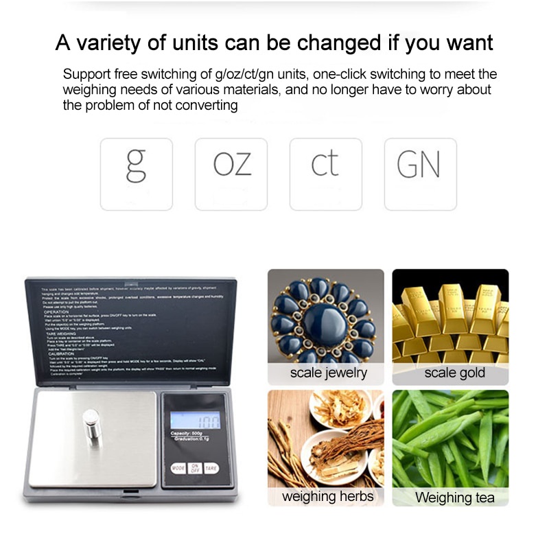 Cân Điện Tử Mini 0.001g Độ Chính Xác Cao Màn Hình LCD