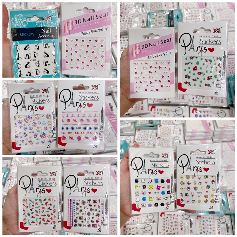 Set sticker dán móng hoạt hình nhiều mẫu cho bé