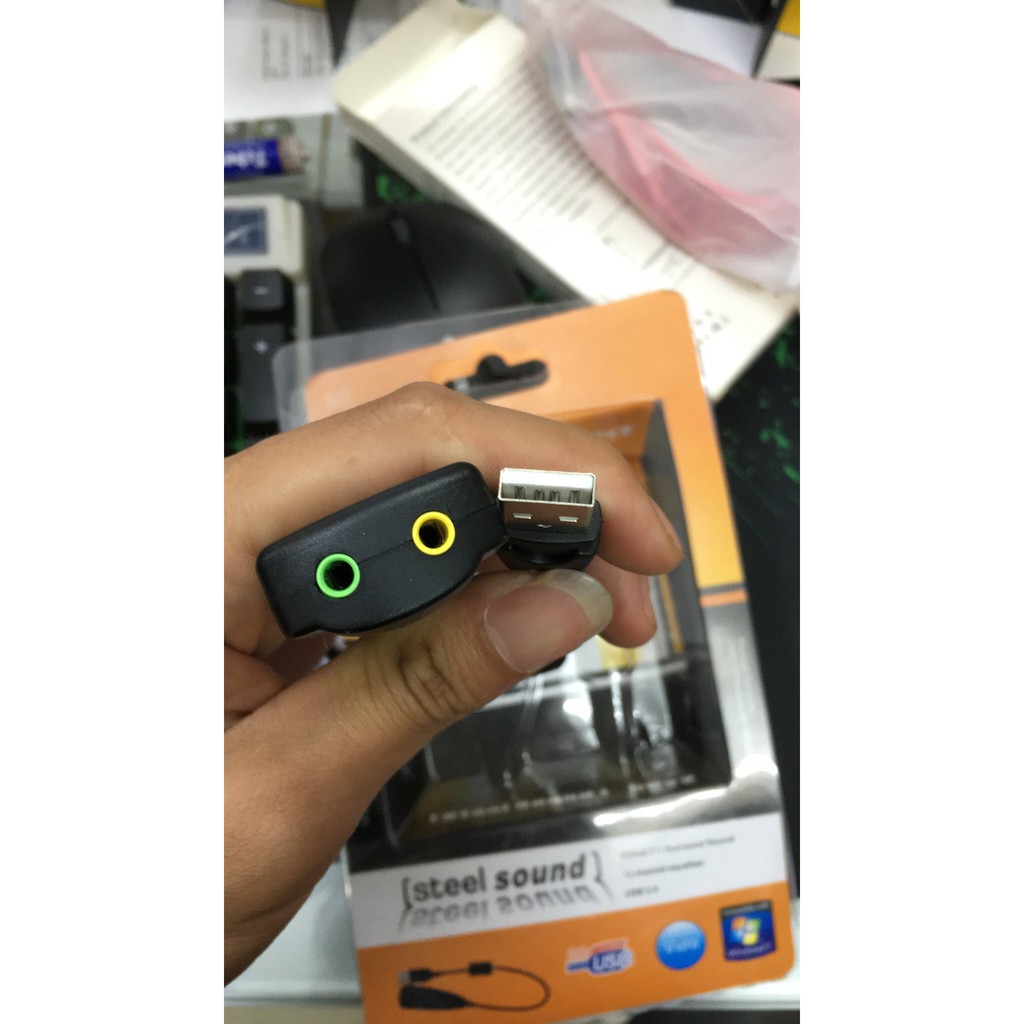 [Freeship] USB Sound Card Cao Cấp 5H v2 7.1 - Dây Chia Mic Và Loa Từ Cổng USB