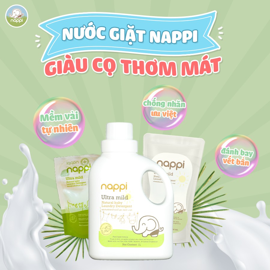 Nước Giặt Dầu Cọ Nappi 1000ml Tặng Gấu Bông