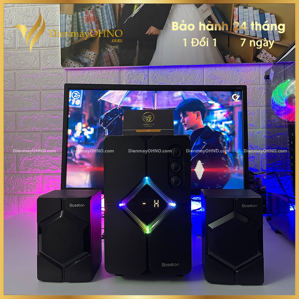 Loa Máy Tính Bluetooth Bosston T1800 Chính Hãng Loa Laptop Máy Vi Tính Để Bàn Nghe Nhạc Siêu Bass LED RGB -ĐIỆN MÁY OHNO