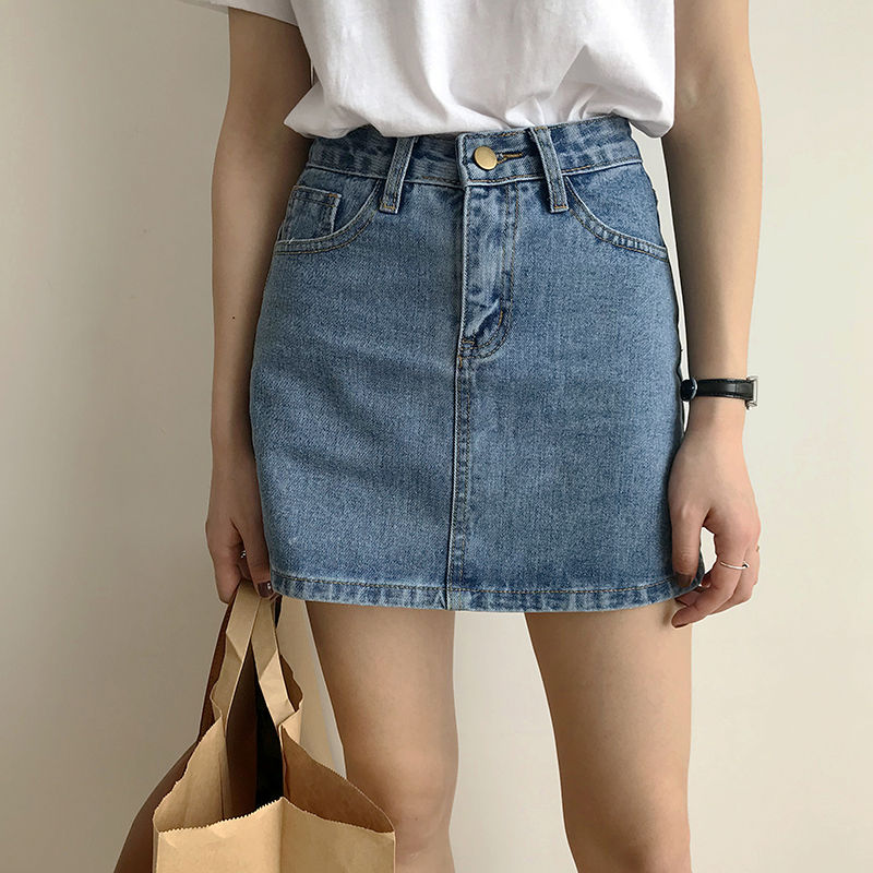 Chân Váy Jean Chữ A Lưng Cao Phong Cách Hàn Quốc D083 | BigBuy360 - bigbuy360.vn