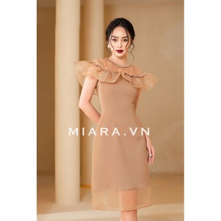 Đầm sát nách MIARA thiết kế vai xòe xếp tầng ấn tượng, màu nâu tây trẻ trung DT47