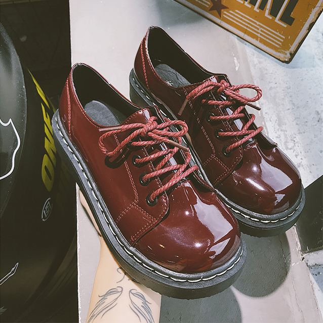 Giày lolita đế bằng da bóng - mũi tròn siêu xinh T08133 | BigBuy360 - bigbuy360.vn