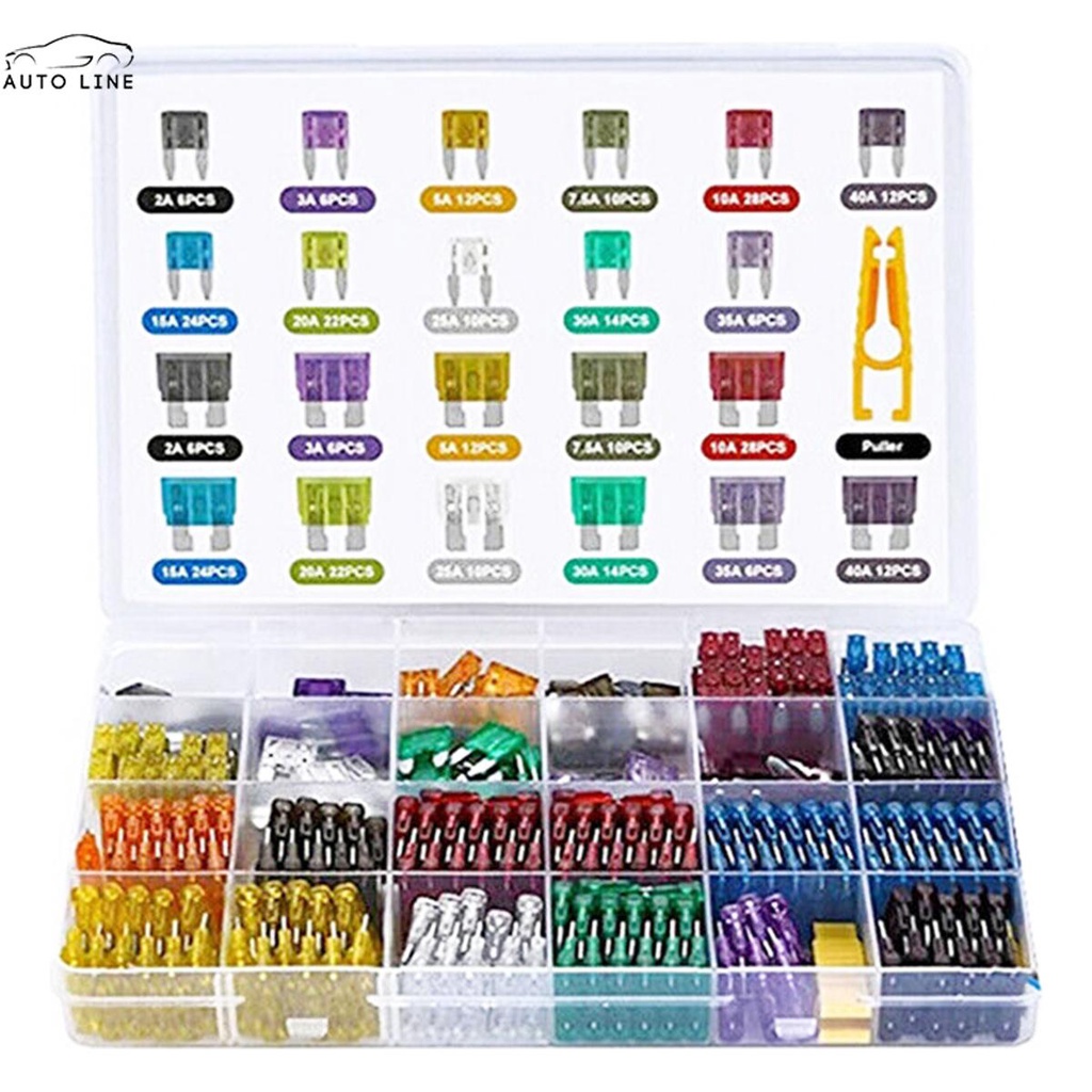 Set 300 Cầu Chì Lưỡi Mini Tiêu Chuẩn Cho Xe Hơi / Xe Tải / Tàu Thuyền RV SHOPCYC7851