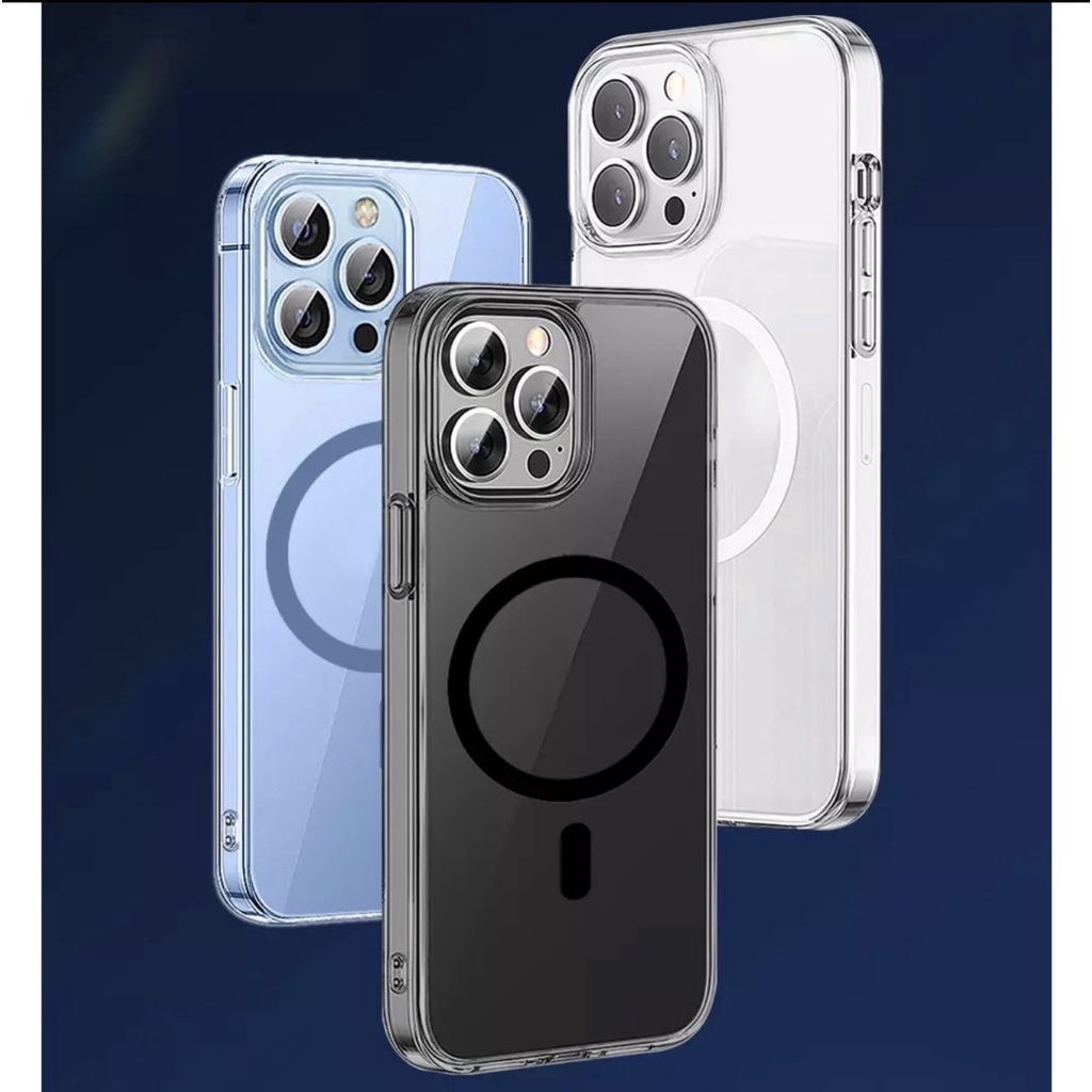 Ốp Wiwu Magentic Crystal Case cho Iphone trong viền màu, chống ố vàng , chống sốc tốt - Hàng chính hãng