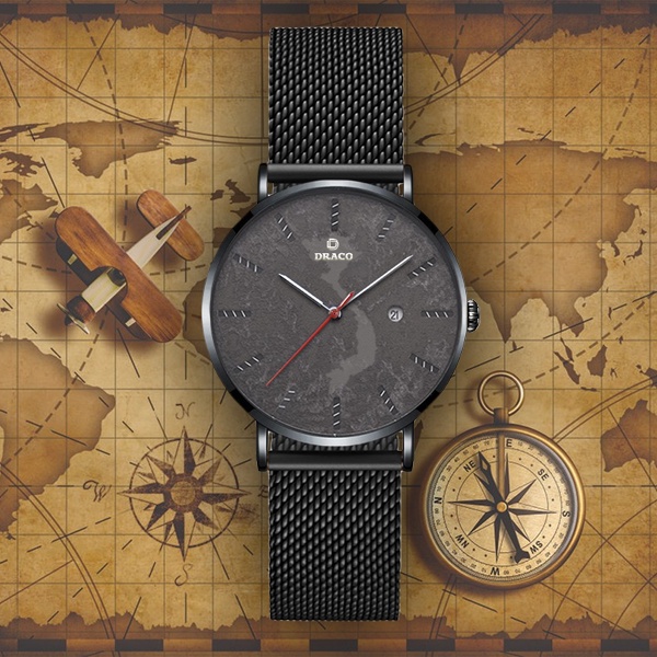 Đồng hồ nam Draco D22-ST03 &quot;Vietnamese Boy&quot; ĐEN - thời trang nam