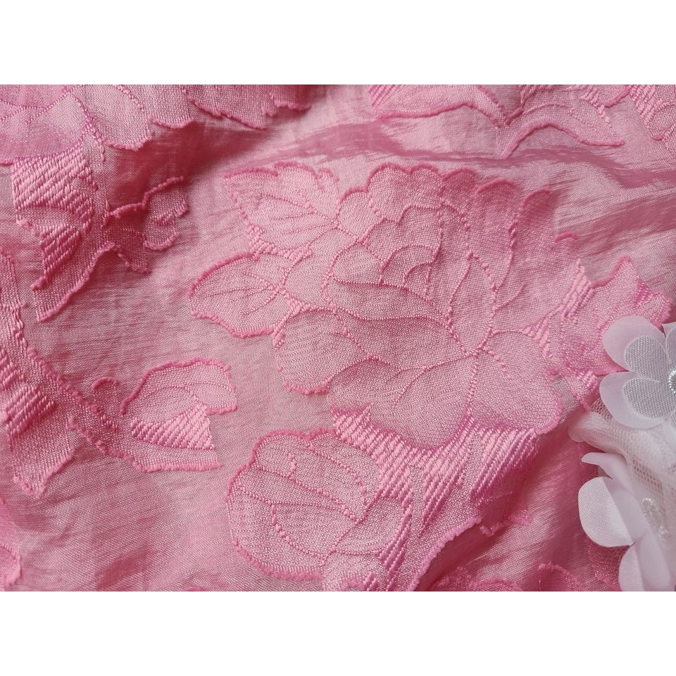 Vải ovanza ép hoa viền