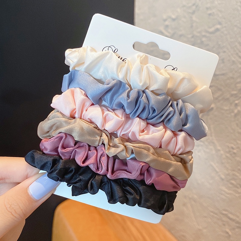 Set 3 dây buộc tóc cao su nhiều màu dễ thương phong cách Hàn Quốc