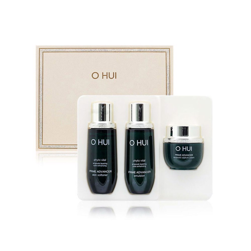 Set dưỡng trắng căng bóng da và chống lão hóa Ohui Prime Advancer Ampoule mini 5 sản phẩm.