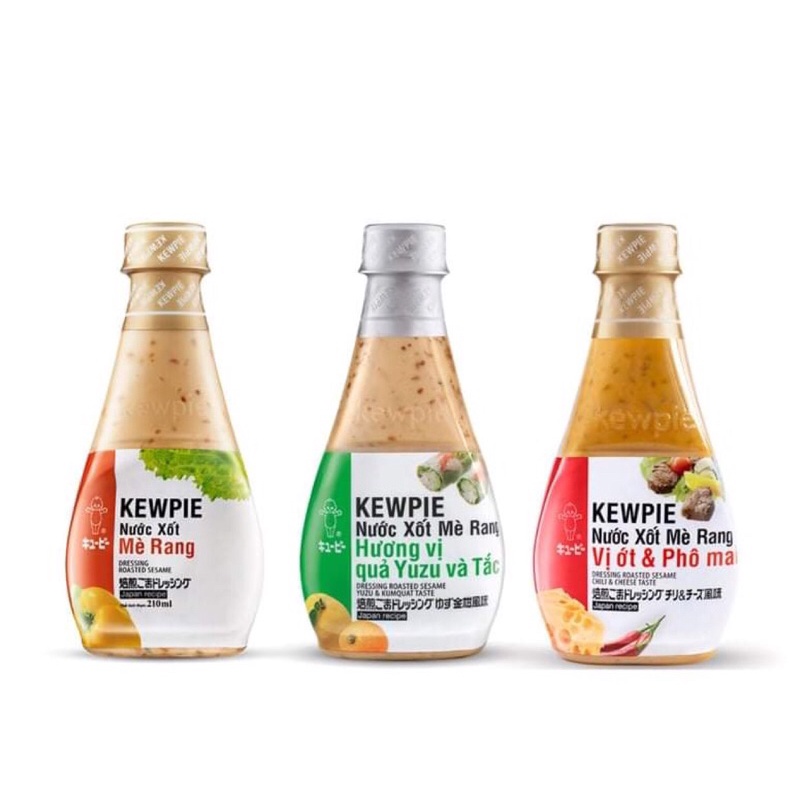 [COMBO 3 CHAI] - THẾ GIỚI MÈ RANG KEWPIE 210ML - EATCLEAN, HEALTHY, SALAD, RONG NHO DATE THÁNG 11 HOẶC 12/22