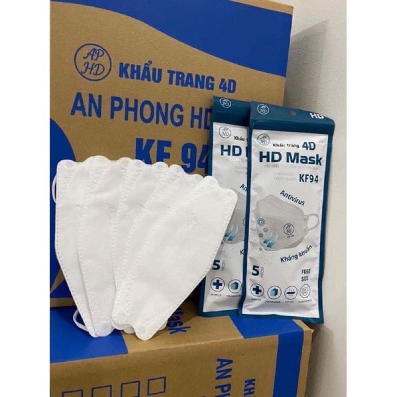 THÙNG 300 CHIẾC KHẨU TRANG Y TẾ KF94 KHÁNG KHUẨN 4D HOÀNG DŨNG MASK+ AN PHONG