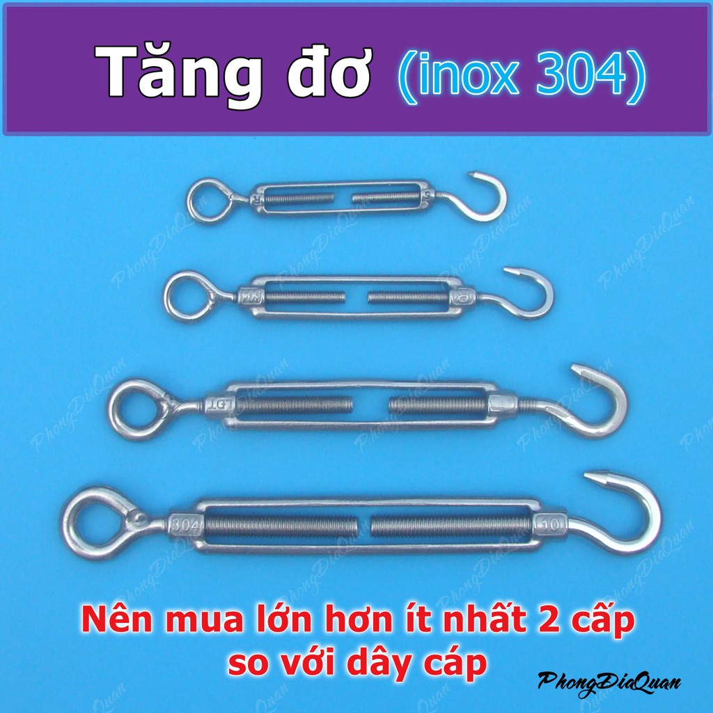 Tăng đơ dây cáp 5, 6, 8, 10, 12 (inox 304)